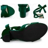 BLISSFUL STEP Women's Cross Strap Chunky Heel Lace Up Heeled Sandals - 3 of 3