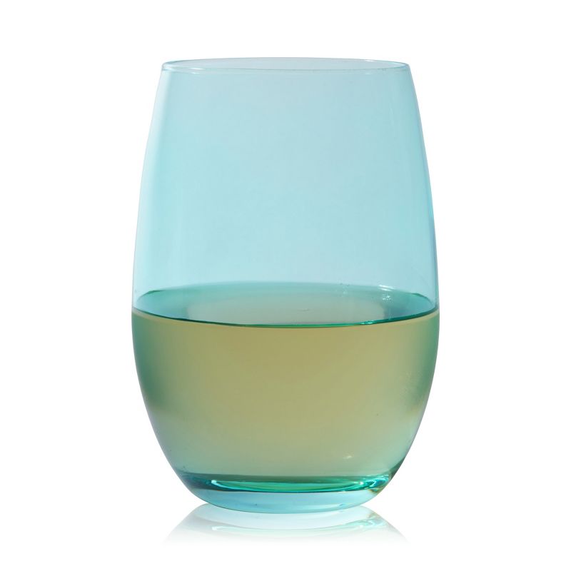 True Vino Decorative Drinking Glasses Wine Tumblers, Wine Glasses Colorful, Stemless Wine Glasses Set of 6, 18.5oz Multicolor, 5 of 8