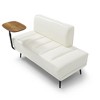 NicBex Modern Faux Leather Loveseat Sofa with Swivel Tray Side Table,Unique Armless Bench Sofa for Living Room,Bedroom - 3 of 4