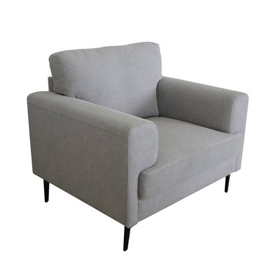 Kyrene 41" Light Gray Linen Wood Accent Chair