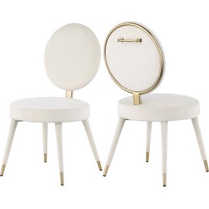 Meridian Furniture Brandy Cream Velvet Dining Chair - 1 of 4