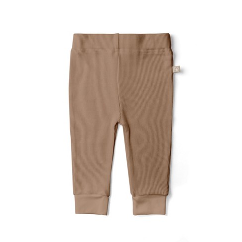 Khaki Cotton Rib Leggings