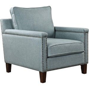 Uttermost Charlotta Light Sea Mist Fabric Accent Chair - 1 of 4