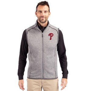 Philadelphia Phillies Cutter & Buck Mainsail Sweater-Knit Mens Big and Tall Full Zip Vest - 1 of 1