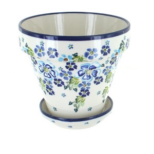 Blue Rose Polish Pottery 891-893 Zaklady Medium Flower Pot - 1 of 1