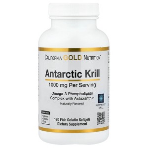 Antarctic Krill Oil, Omega-3 Phospholipids with Naturally Occurring Astaxanthin, Natural Strawberry & Lemon Flavor, Non GMO, 1,000 mg, 120 Fish - 1 of 4