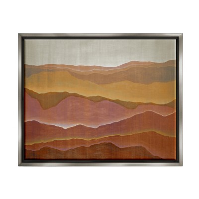 Stupell Industries Warm Glowing Mountain Range Overlay Desert Landscape Floater Canvas Wall Art