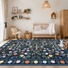 Indoor Farmhouse Bedroom Living Room Rugs, Washable Floral Print Non Slip Dining Room Carpet, Low Pile Accent Rugs - 3 of 4