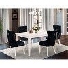 5-Piece Rectangular Linen White Finish Solid Wood Top-Upholstered Dining Room Set-Seats 4 - 2 of 4