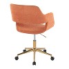 TiramisuBest Contemporary Orange Task Chair with Adjustable Height, Swivel, Cushion, Gold 5-star Base - 3 of 4
