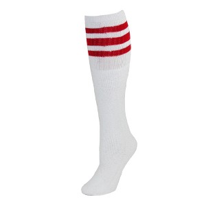 CTM Striped Top Ribbed Tube Socks (4 Pair Pack) - 1 of 4
