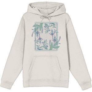Fuschia Flowers Adult Long Sleeve Hoodie - 1 of 3