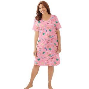 Dreams & Co. Plus Size Print Sleepshirt - 1 of 4