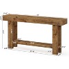 Tribesigns 63-Inch Solid Wood Long Console Table, 2-Tier Storage Farmhouse Sofa Table, for Living Room, Hallway, Entrance, Foyer, Rustic Brown - 2 of 4