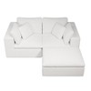 Dexmalle Corduroy Upholstered Modular Sectional Sofa with Ottoman,White - 3 of 4