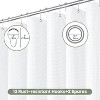 Aoibox Waffle Weave Fabric Shower Curtain, Heavy Duty with Weighted Hem, Water Repellent, Includes 14 Metal Hooks, Luxury Bath Curtain for Hotel Spa - 2 of 4