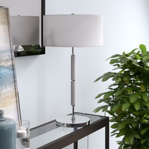 Hudson and Canal 25" Tall 2-Light Table Lamp with Fabric Shade - 1 of 4