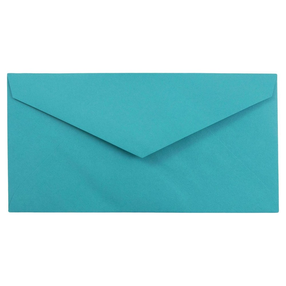 JAM Paper Brite Hue Monarch Envelopes 3 7/8 X 7 1/2 50 per pack Sea Blue: Gummed Flap, Recycled Content, Mailing Envelopes