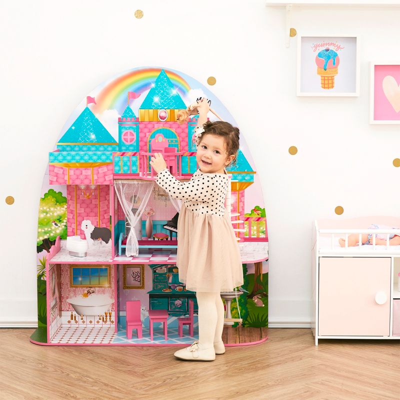 Olivia's Little World Princess Castle 2-Story Wooden Dollhouse for 12" Dolls, 3 of 14
