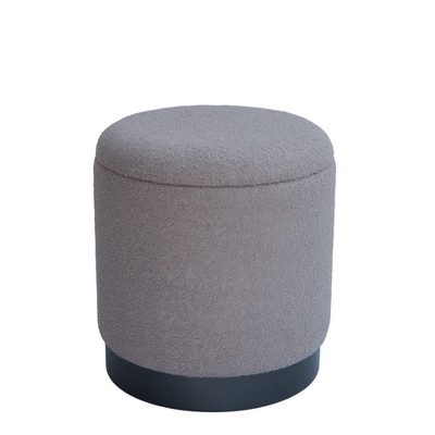 Carolina Chair  Table Handwoven Hephaestus Silver Boucle Storage Ottoman