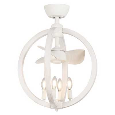 Parrot Uncle 18.4" Antique White Indoor Bladeless Ceiling Fan, Modern