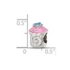 Black Bow Jewelry Sterling Silver Pink Enameled Cupcake Bead Charm - 4 of 4