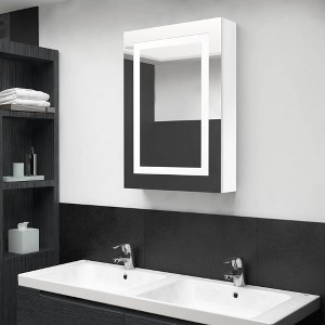 VidaXL LED Bathroom Mirror Cabinet Shining White 19.7 in.x5.1 in.x27.6 in. - 1 of 4