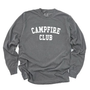 Simply Sage Market Women's Campfire Club Long Sleeve Garment Dyed Tee - 1 of 2