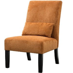 NicBex Chenille Accent Chair,Upholstered Living Room Chairs with High Backrest and Pillow,Cozy Armless Chair,Accent Chairs for Living Room - 1 of 4