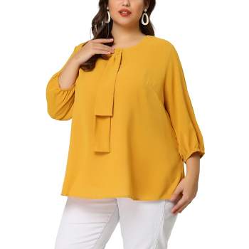 Agnes Orinda Women's Plus Size Casual Flare Sleeve Double Layers