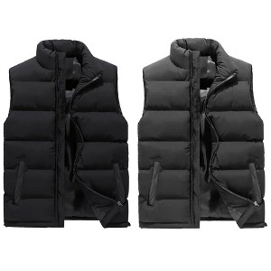 Spire By Galaxy Men's Modern Fit Heavyweight Puffer Bubble Vest-2 Pack - 1 of 2