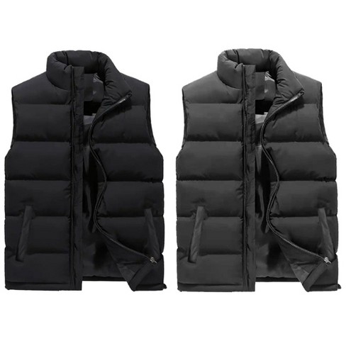 Spire By Galaxy Men s Modern Fit Heavyweight Puffer Bubble Vest 2 Pack Target