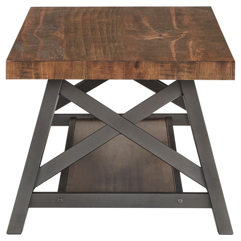 Lanshire Rustic Industrial Metal & Wood Cocktail Table - Inspire Q, 4 of 13