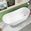 51 in.Acrylic Freestanding Bathtub Contemporary Soaking Tub Fiberglass Flatbottom Modern Stand Alone - 3 of 4