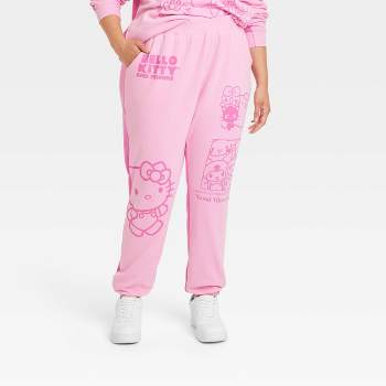 Women's Sanrio Hello Kitty Two-Tone Graphic Jogger Pants - Pink