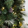 Home Heritage Lincoln 5 Foot Hard Needle Pine Artificial Pre-Lit Holiday Tree with Glitter Pine Cones and Color Changing LED Lights - image 3 of 4