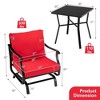Tangkula 3PCS Outdoor Rocking Chair Set Patio Conversation Bistro Set w/ Red Cushions - 4 of 4