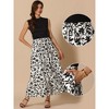 INSPIRE CHIC Women's Floral Printed A-Line Side Pockets Elastic High Waist Long Skirt - 2 of 4