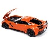 2019 Chevrolet Corvette Z06 Sebring Orange with Black Hood "Sports Cars" Series 1/64 Diecast Model Car by Auto World - 3 of 4