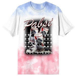 Pabst Blue Ribbon Stars and Beer Men’s Americana Wash Short Sleeve Tee - 1 of 3