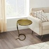Syemin End Tables Textured Snake Skin Pattern Base Side End Table, Decorative Side End Table, Small Design Accent Table, Brown, 18"*16"*22" - 2 of 4