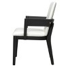 Set of 2 Modern Arm Dining Chairs, Wood Frame with Glossy PU Leather Upholstery for Kitchen, Dining Room, or Contemporary Seating Areas-Maison Boucle - 3 of 4