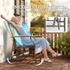 Outdoor 2-Person Glider Bench, Outside Glider Swing Chair Loveseat with Table, Steel Frame - 4 of 4