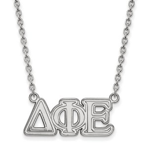 Black Bow Jewelry Sterling Silver Delta Phi Epsilon Greek Life Necklace 18 Inch - 1 of 4