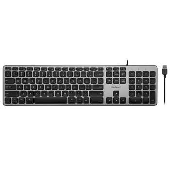 Macally Backlit White LED Full Size 107 Key Wired Keyboard For Mac