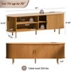 Fluted Side board, Buffet Cabinet, Tambour Sliding Doors Coffee Bar| TV Stand Power Outlet Media Console - 2 of 4
