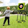Costway 4 in 1 Throwing Target Set with Bristle Target 4 Throwing axes 4 Ninja Darts a Bow - 2 of 4