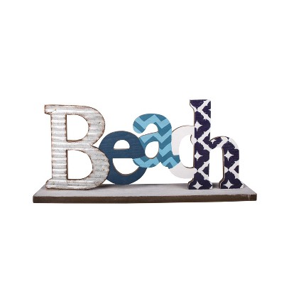 Beachcombers 15.15" MDF/METAL BEACH TABLE ACCENT