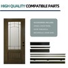 36 x 80 Smooth Fiberglass Entry Door, Vinyl Frame, Smooth Brush Dark Brown, 3/4 View Frosted Glass - 3 of 4