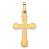 Black Bow Jewelry 14k Yellow Gold Polished Rounded Hollow Cross Pendant - 3 of 4